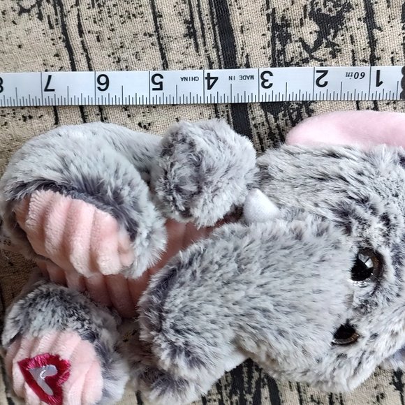 Kellytoy Elephant 8" Plush Stuffed Animal Gray Heart On Foot Valentine's Day - Picture 6 of 6